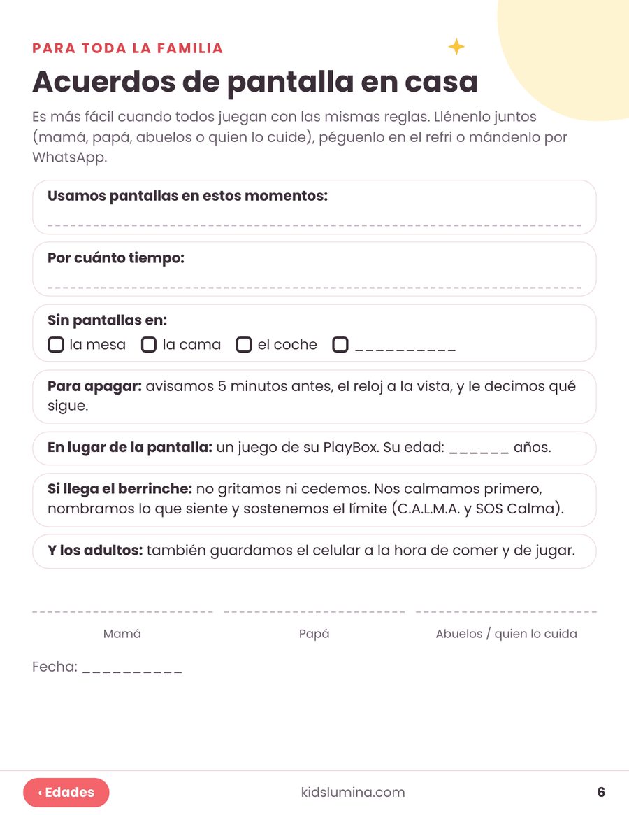 Acuerdos de pantalla en casa para toda la familia