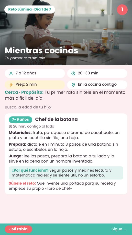 Día 1: mientras cocinas